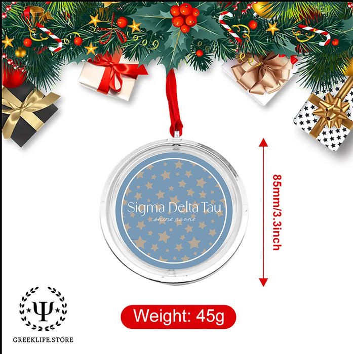 Sigma Delta Tau Christmas Reversible Flat Round Ornament
