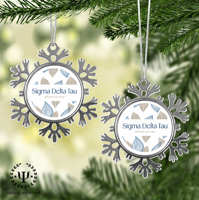 Sigma Delta Tau Christmas Ornament - Snowflake Metal
