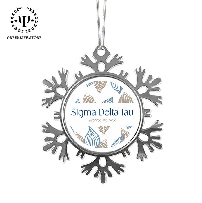 Sigma Delta Tau Christmas Ornament - Snowflake Metal