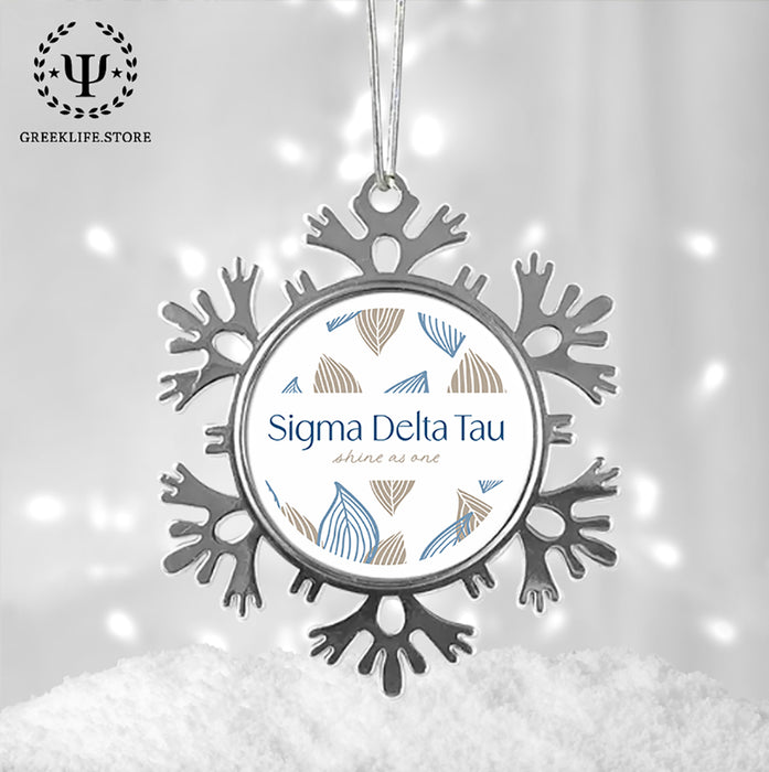 Sigma Delta Tau Christmas Ornament - Snowflake Metal