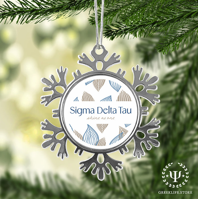 Sigma Delta Tau Christmas Ornament - Snowflake Metal