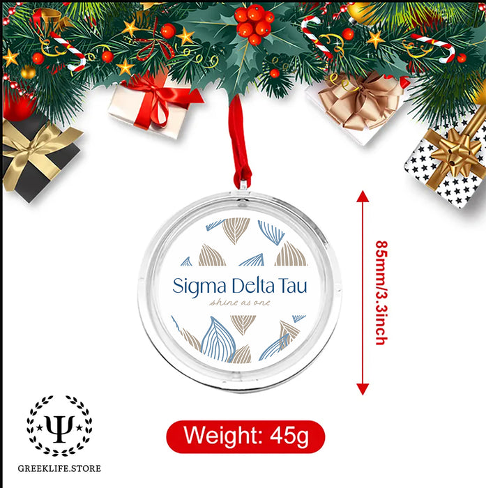 Sigma Delta Tau Christmas Reversible Flat Round Ornament