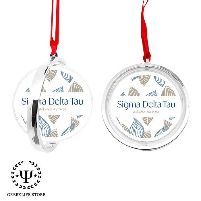 Sigma Delta Tau Christmas Reversible Flat Round Ornament