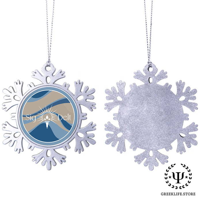 Sigma Delta Tau Christmas Ornament - Snowflake Metal