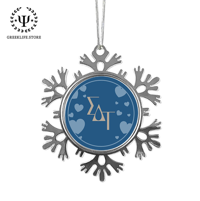 Sigma Delta Tau Christmas Ornament - Snowflake Metal