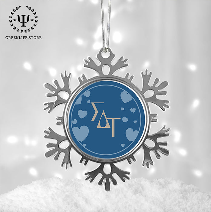 Sigma Delta Tau Christmas Ornament - Snowflake Metal