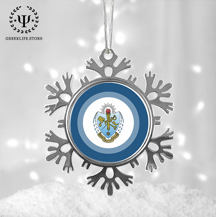 Sigma Delta Tau Christmas Ornament - Snowflake Metal