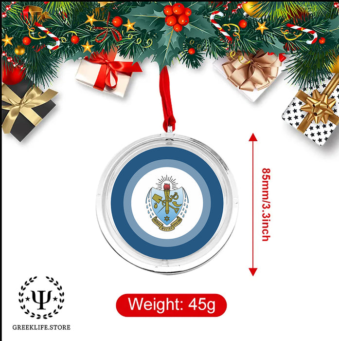 Sigma Delta Tau Christmas Reversible Flat Round Ornament