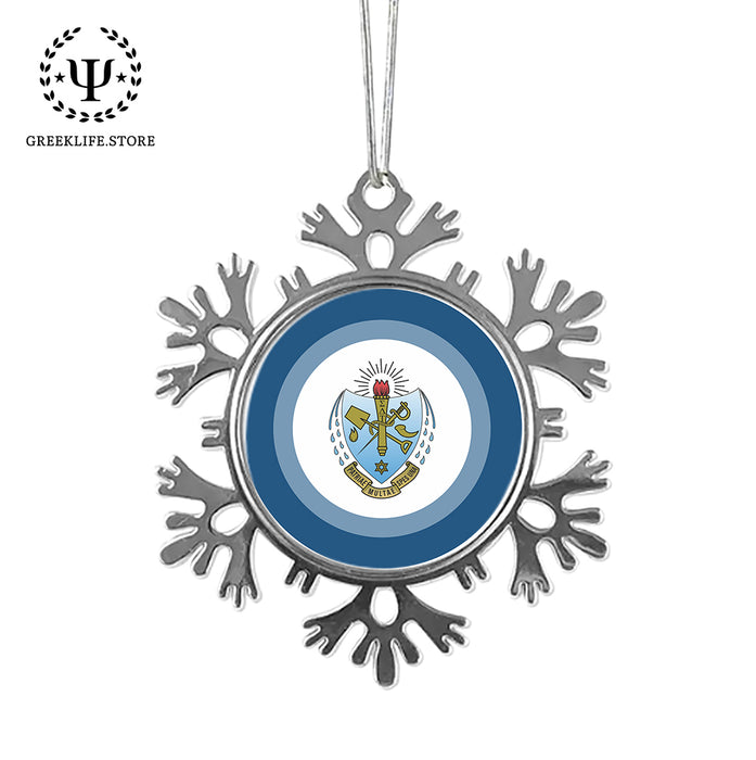 Sigma Delta Tau Christmas Ornament - Snowflake Metal