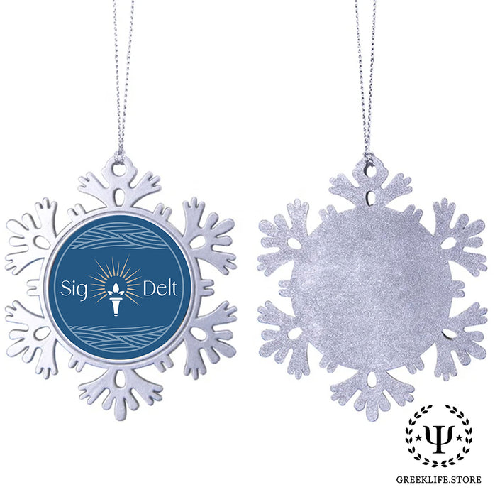 Sigma Delta Tau Christmas Ornament - Snowflake Metal