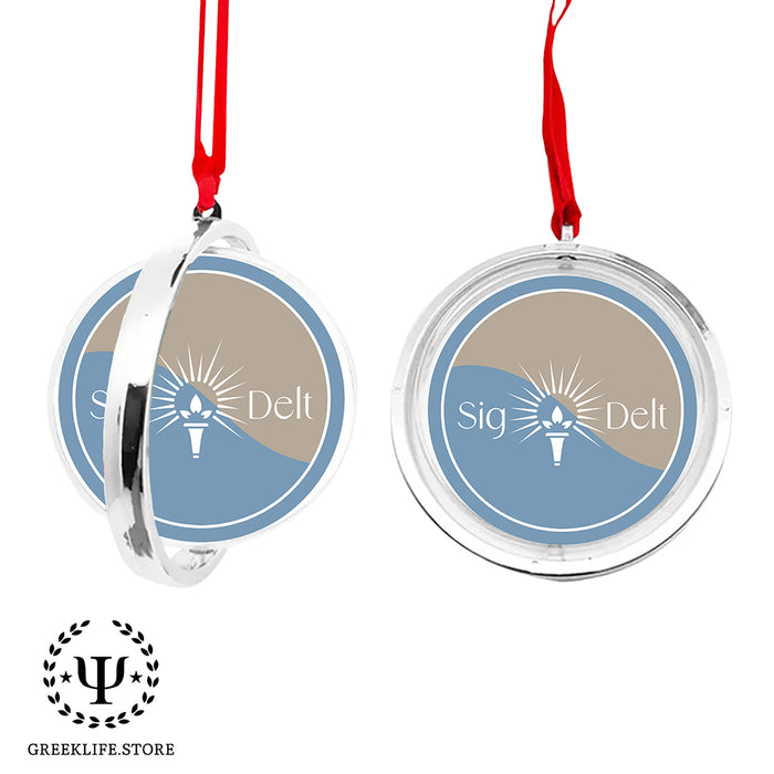 Sigma Delta Tau Christmas Reversible Flat Round Ornament