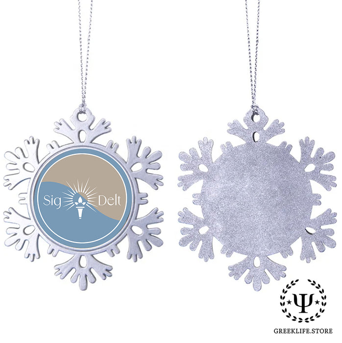 Sigma Delta Tau Christmas Ornament - Snowflake Metal