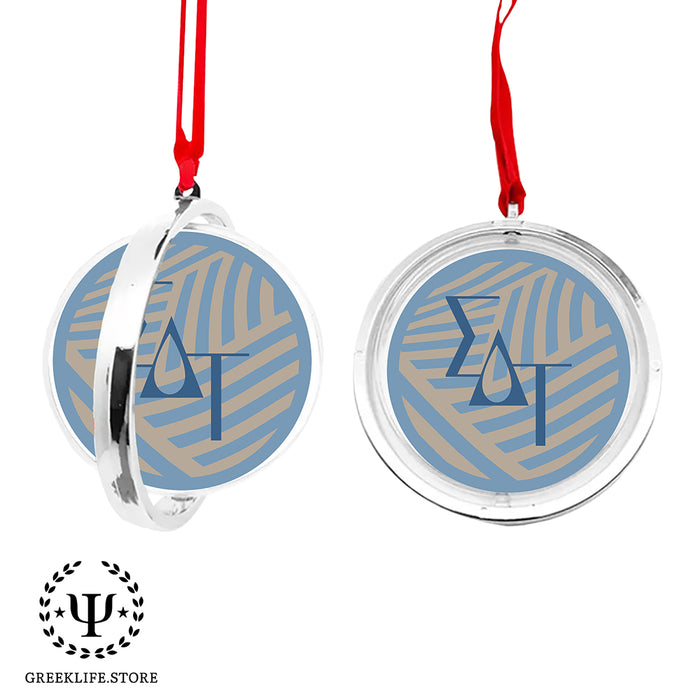 Sigma Delta Tau Christmas Reversible Flat Round Ornament