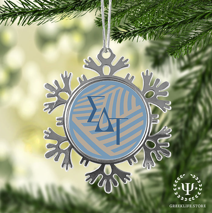 Sigma Delta Tau Christmas Ornament - Snowflake Metal