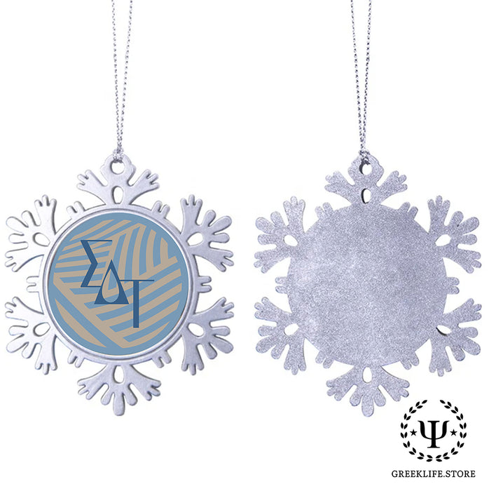 Sigma Delta Tau Christmas Ornament - Snowflake Metal
