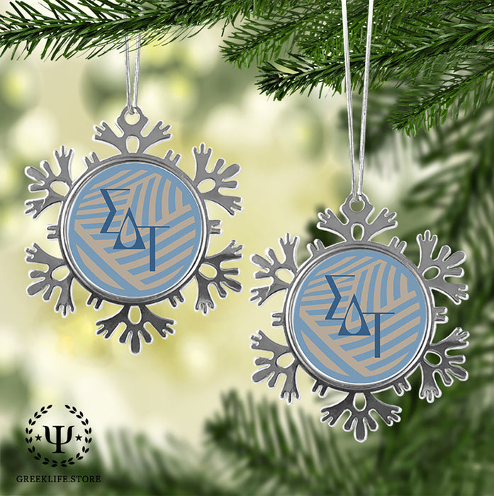 Sigma Delta Tau Christmas Ornament - Snowflake Metal