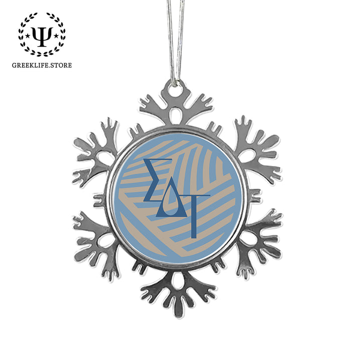 Sigma Delta Tau Christmas Ornament - Snowflake Metal