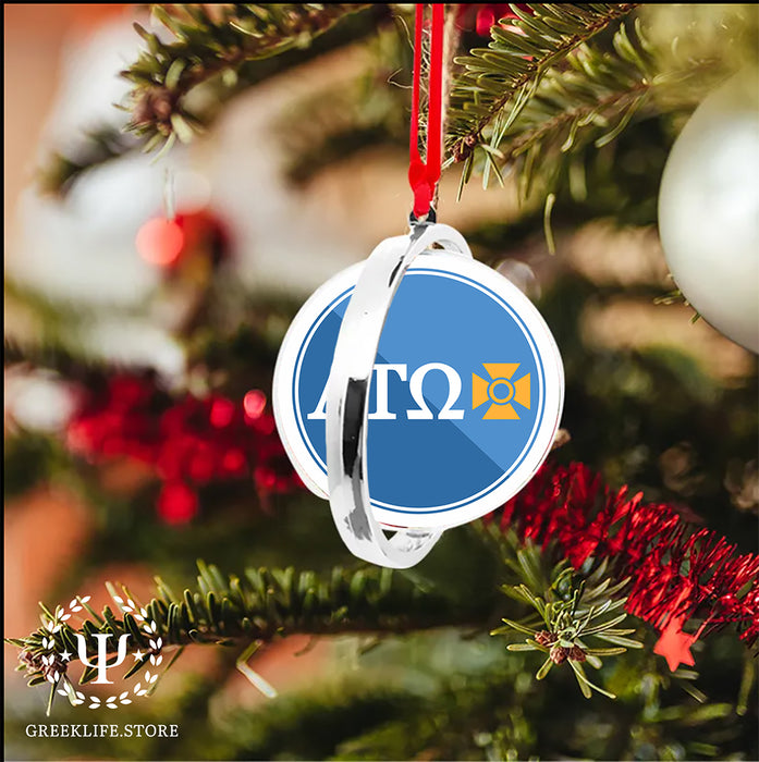 Alpha Tau Omega Christmas Reversible Flat Round Ornament