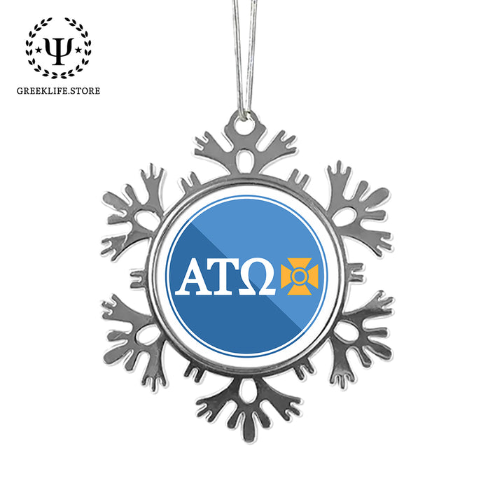 Alpha Tau Omega Christmas Ornament - Snowflake Metal