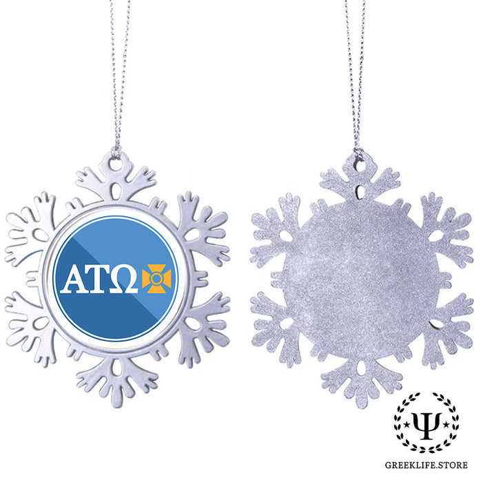 Alpha Tau Omega Christmas Ornament - Snowflake Metal