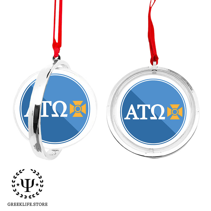 Alpha Tau Omega Christmas Reversible Flat Round Ornament