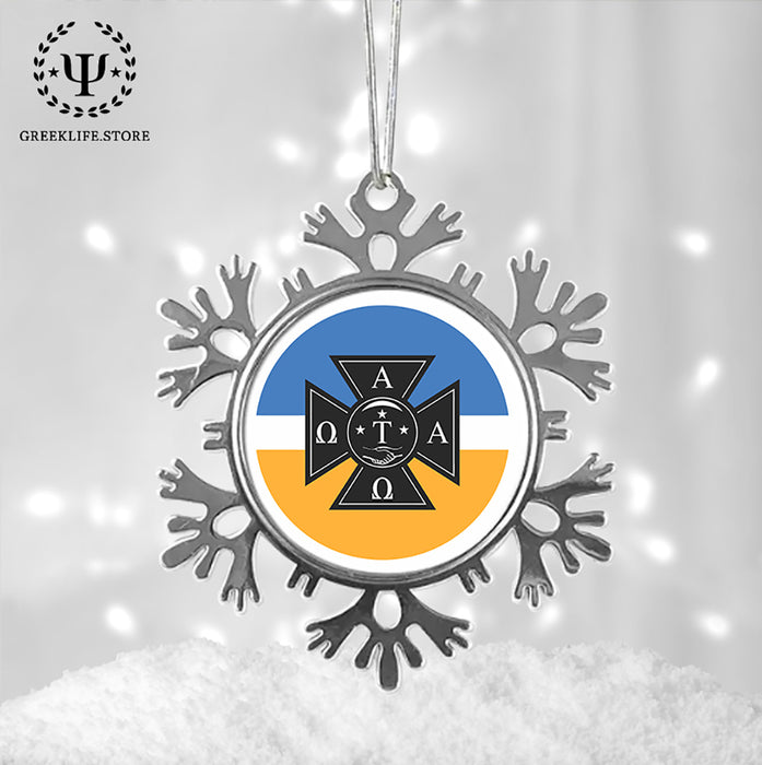 Alpha Tau Omega Christmas Ornament - Snowflake Metal