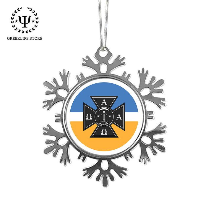 Alpha Tau Omega Christmas Ornament - Snowflake Metal