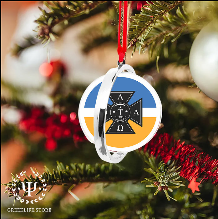 Alpha Tau Omega Christmas Reversible Flat Round Ornament