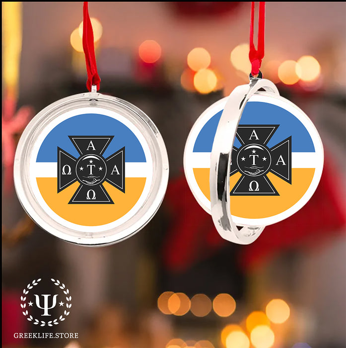Alpha Tau Omega Christmas Reversible Flat Round Ornament