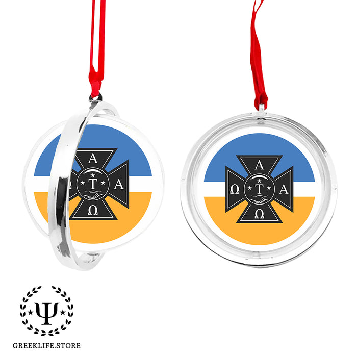 Alpha Tau Omega Christmas Reversible Flat Round Ornament