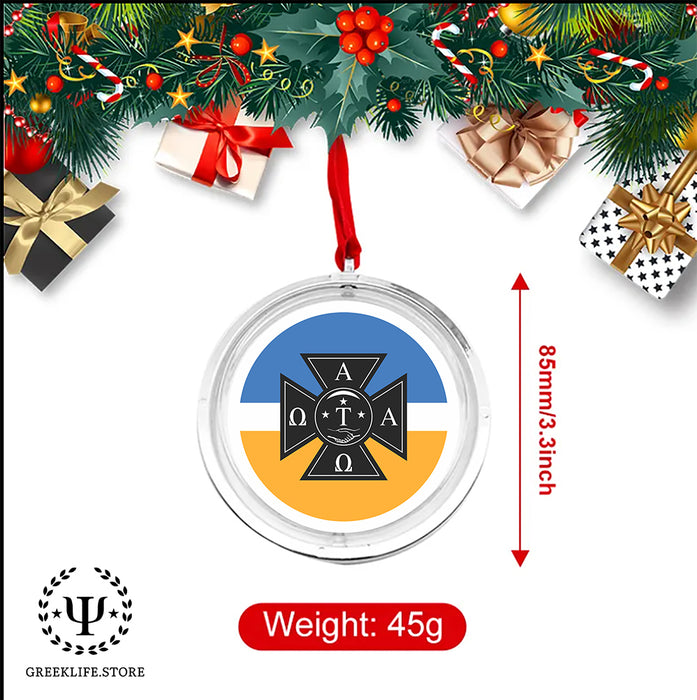 Alpha Tau Omega Christmas Reversible Flat Round Ornament