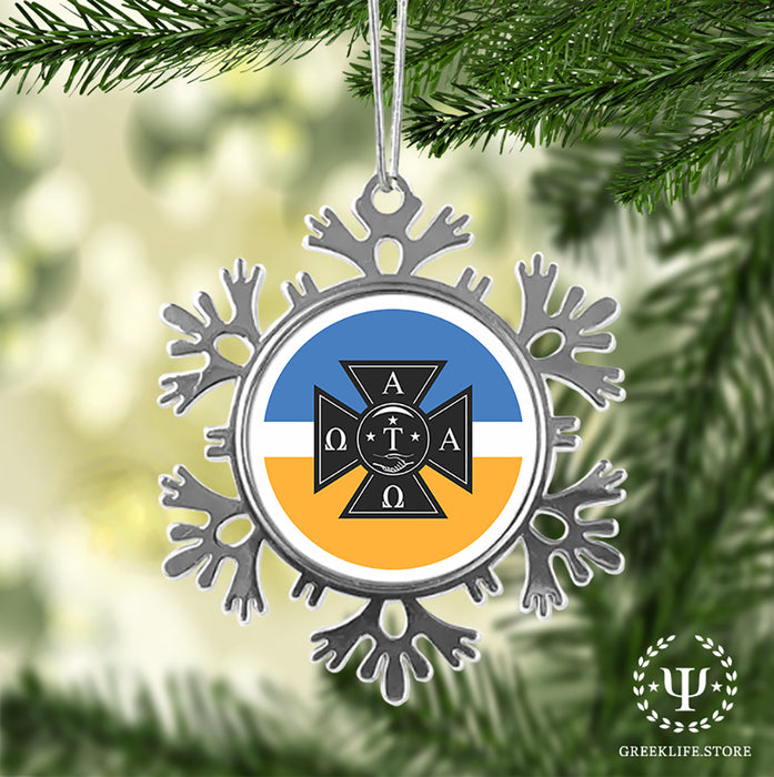 Alpha Tau Omega Christmas Ornament - Snowflake Metal