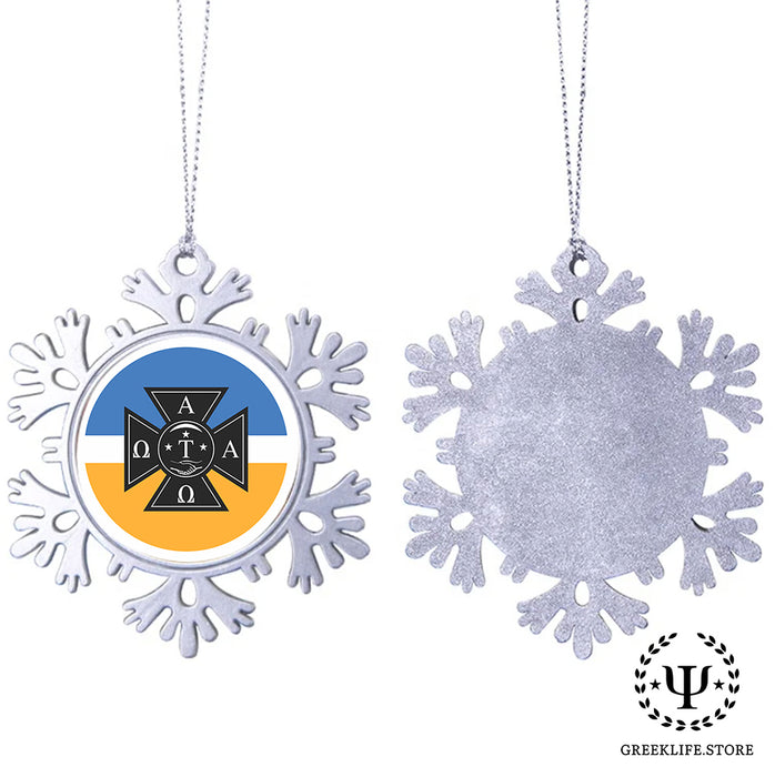 Alpha Tau Omega Christmas Ornament - Snowflake Metal