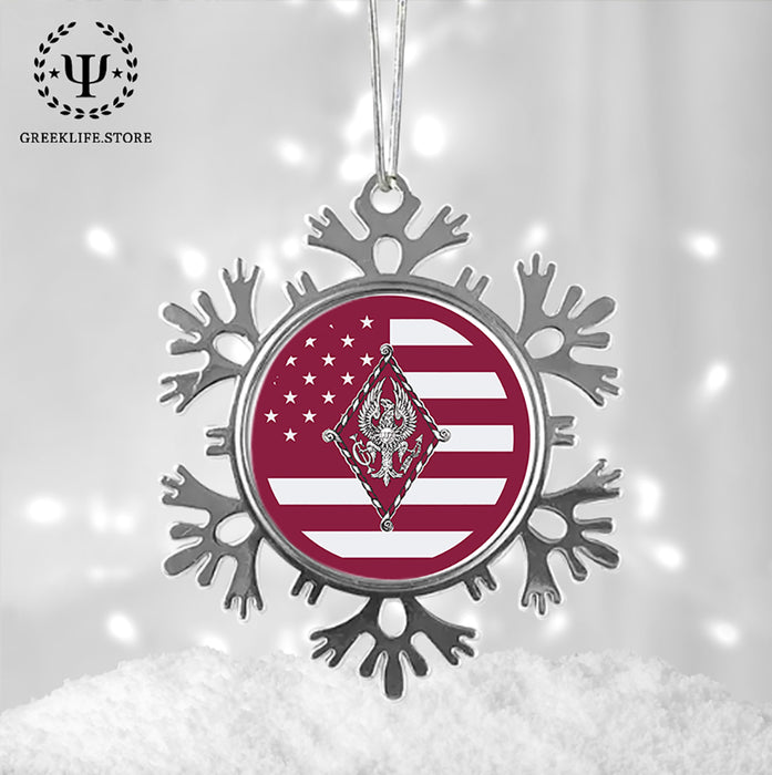 Pi Beta Phi Christmas Ornament - Snowflake Metal
