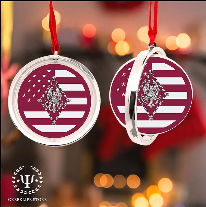 Pi Beta Phi Christmas Reversible Flat Round Ornament