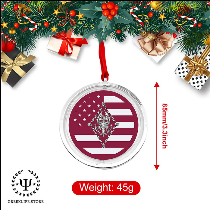 Pi Beta Phi Christmas Reversible Flat Round Ornament