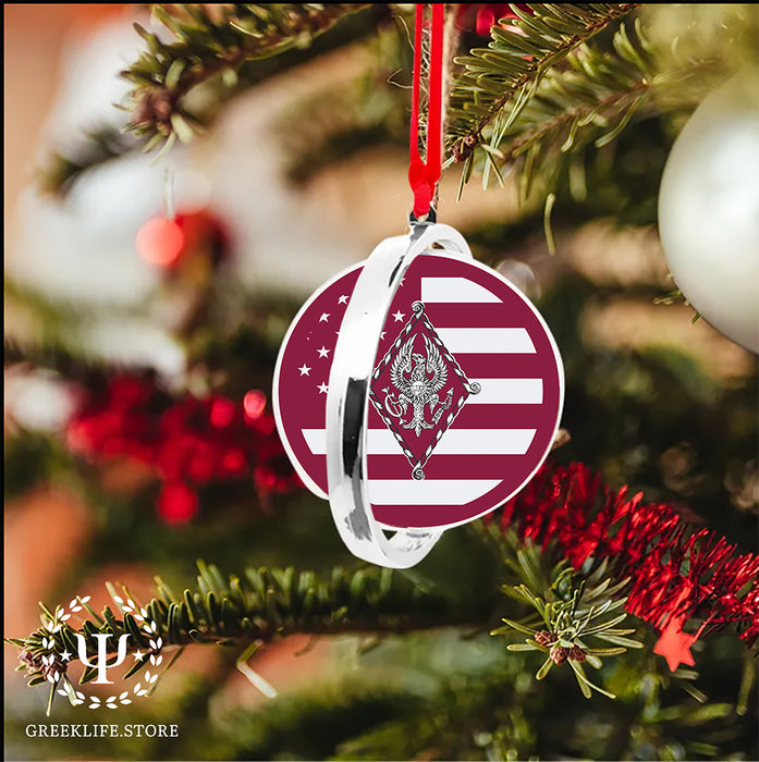 Pi Beta Phi Christmas Reversible Flat Round Ornament