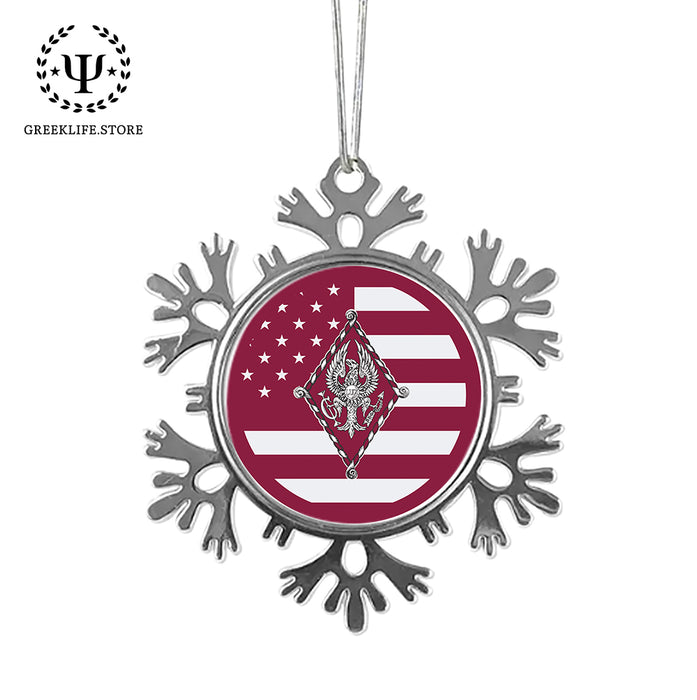 Pi Beta Phi Christmas Ornament - Snowflake Metal