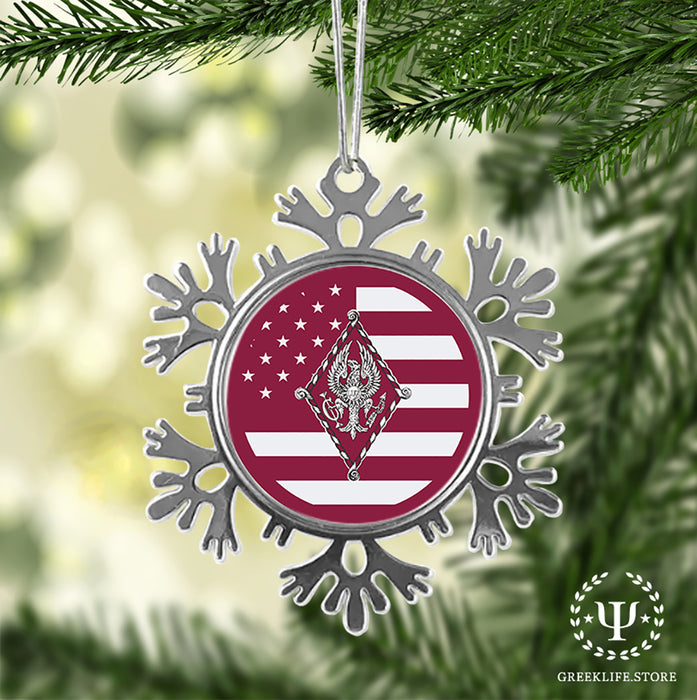 Pi Beta Phi Christmas Ornament - Snowflake Metal
