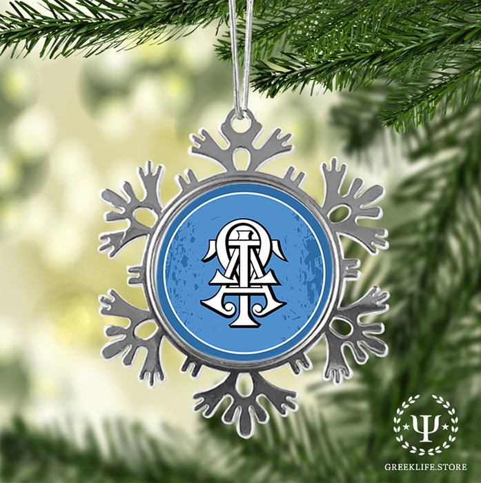 Alpha Tau Omega Christmas Ornament - Snowflake Metal