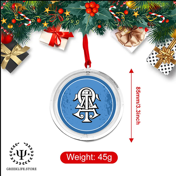 Alpha Tau Omega Christmas Reversible Flat Round Ornament
