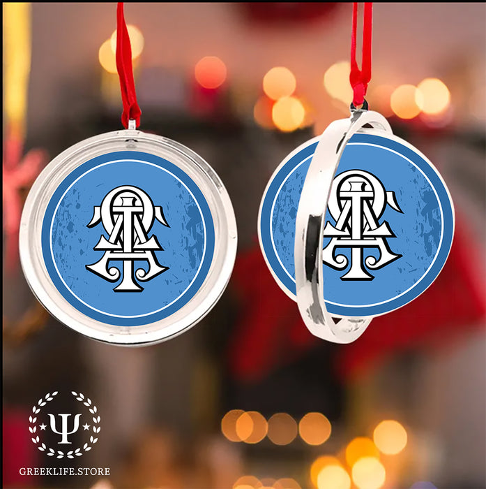 Alpha Tau Omega Christmas Reversible Flat Round Ornament