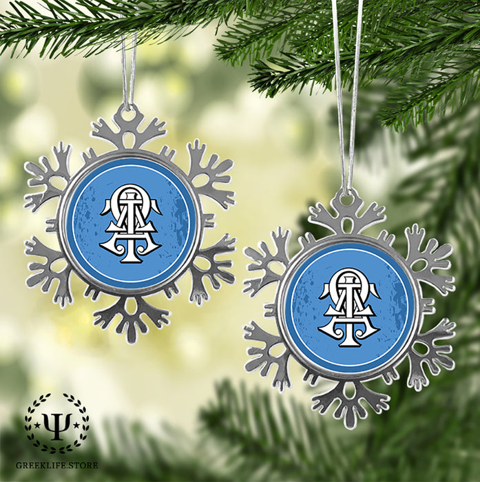 Alpha Tau Omega Christmas Ornament - Snowflake Metal