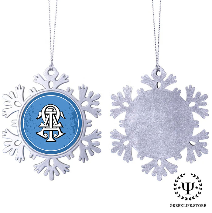 Alpha Tau Omega Christmas Ornament - Snowflake Metal