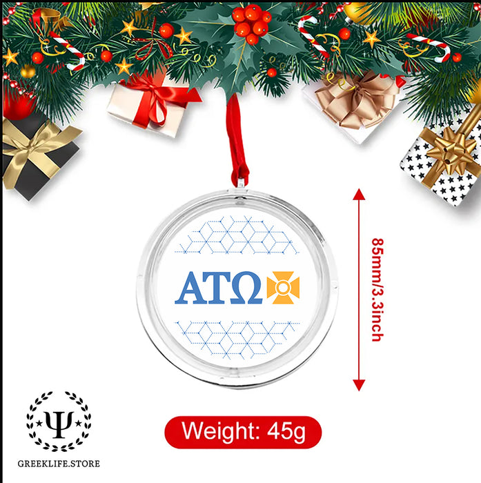 Alpha Tau Omega Christmas Reversible Flat Round Ornament