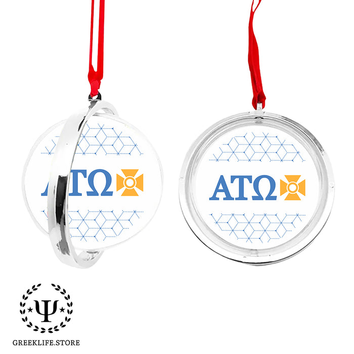 Alpha Tau Omega Christmas Reversible Flat Round Ornament