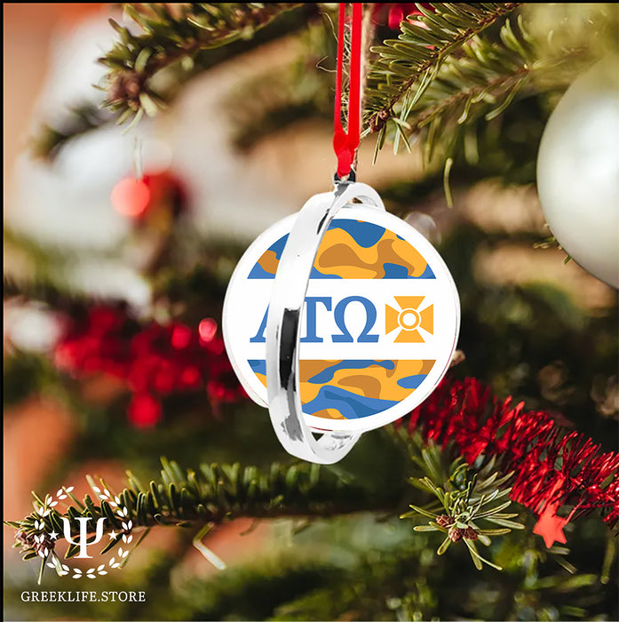 Alpha Tau Omega Christmas Reversible Flat Round Ornament