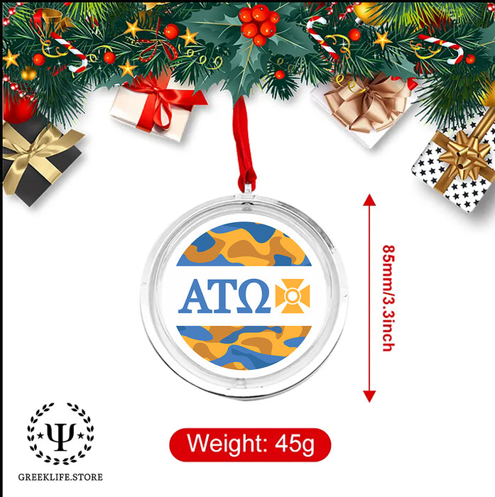 Alpha Tau Omega Christmas Reversible Flat Round Ornament