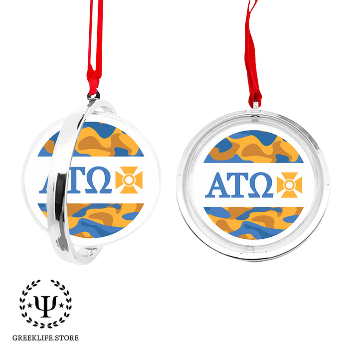 Alpha Tau Omega Christmas Reversible Flat Round Ornament