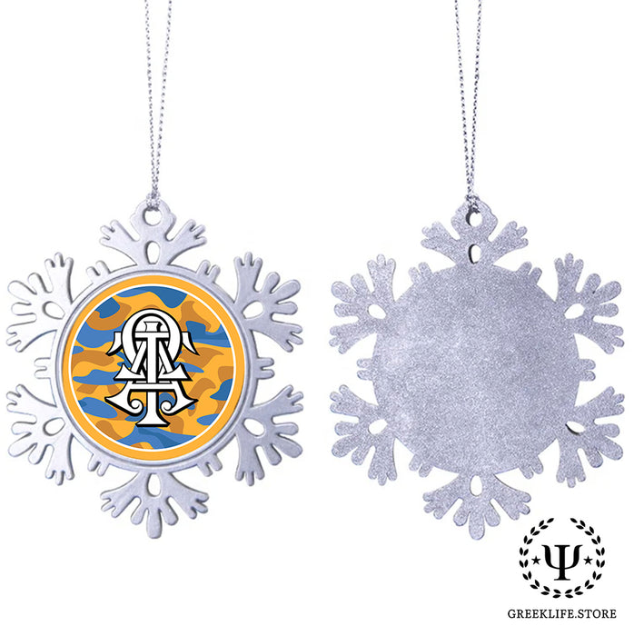 Alpha Tau Omega Christmas Ornament - Snowflake Metal